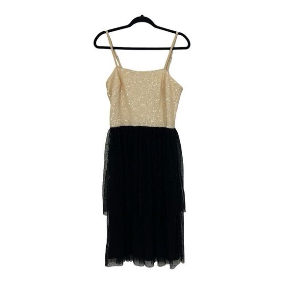 Dress the Population Medium NWT Kady Sequin Tiered Point D'Esprit Dress - Picture 1 of 7